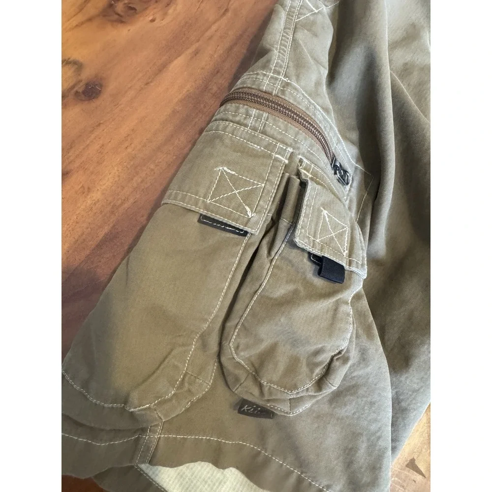 Kuhl Dry Cargo Shorts Mens Outdoor Hiking Utility Green Brown Khaki Small